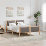 Bed Frame with Headboard Taupe 140 x 190 cm Fabric 878337