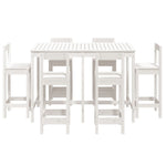 7 Piece Garden Bar Set White Solid Wood Pine 3154761