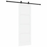 Sliding Door White and Black 73.5 x 211 cm Solid Pine Wood 3333357