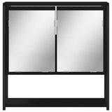 Bathroom Mirror Cabinet Black 60x16x60 cm Engineered Wood 842421