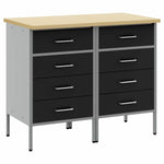 Work Cabinet with Drawer 2 pcs Black and Grey 100 x 55 x 85 cm 3321362