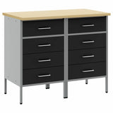 Work Cabinet with Drawer 2 pcs Black and Grey 100 x 55 x 85 cm 3321362