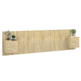 Bed Headboard with Cabinets Sonoma Oak Engineered Wood 3115734