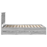 Bed Frame with Drawer Grey Sonoma 120 x 200 cm Engineer Wood 3411136