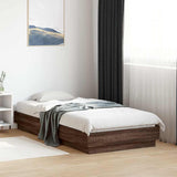 Bed Frame without Mattress Brown Oak 90x190 cm Single Engineered Wood 839636