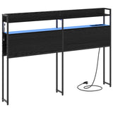 Headboard with Shelf Black oak 135 cm Engineered wood 859690