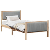 Bed frame Brown and light grey 90 x 190 cm Solid pine wood 878504