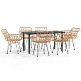 7 Piece Garden Dining Set Poly Rattan 3157863