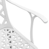 Bistro Set White Cast Aluminium Medium Durable Bistro Set 3216347