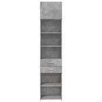 Slim Storage Cabinet Concrete Grey 50x42.5x225 cm Engineered Wood 3281311