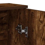 Bathroom Cabinet with Roll Holder Smoked Oak 39x22x90 cm 858528