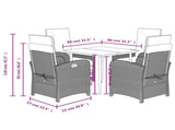 5 Piece Garden Dining Set with Cushions Beige Poly Rattan 3212585