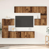 TV Cabinet Set Wall-mounted 8 pcs Old Wood Engineered Wood 3393216