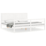 Bed Frame without Mattress White 200x200 cm Solid Wood 3194787