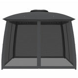 Gazebo with Double Roof and Mesh Walls Anthracite 2.93x2.93 m Steel 368449