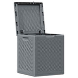 Garden Storage Box Grey PP Rattan 90 L 364059