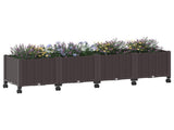 Garden Planter with Wheels Brown 160 x 40 x 44 cm PP 3423133