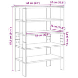 Shoe Rack Brown Oak 61x32x87.5 cm Engineered Wood 859857