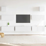 7 Piece TV Cabinet Set White Engineered Wood 3114542