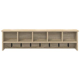 Wall-Mounted Coat Rack with Shelf Sonoma Oak 100 x 16 x 26 cm 874325