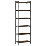 Bookcase 6-Tier Smoked Oak 60x30x188 cm Engineered Wood 837664