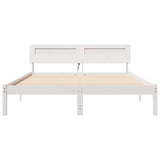 Bed Frame with Headboard White 160 x 200 cm Solid Pine Wood 872771