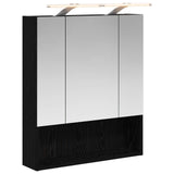 Bathroom Mirror Cabinet with Shelf Black Oak 60 x 14.5 x 70 cm 889192