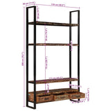 Bookshelf 118x30x200 cm Solid Reclaimed Wood 321054