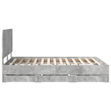 Bed Frame with Drawer Concrete Grey 160 x 200 cm Engineer Wood 3412577