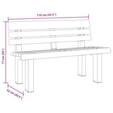 Garden Bench Anthracite Polypropylene 110 cm Durable 4009380