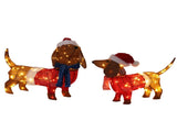 Set of 2 Lighted Dachshund Dog Christmas Decorations, Pre-lit Holiday Decor with 115 Warm White LED 39933410
