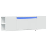 TV Wall Cabinet with LED Lights White 135x31x39.5 cm 852383