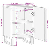 Bathroom Cabinet 38x34x58 cm Solid Wood Mango 377542
