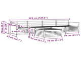 Outdoor Sofa Set 5 pcs Natural Solid Acacia Wood 3382987