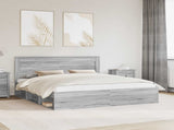Bed Frame Grey Sonoma 180 x 200 cm Solid Pine Wood 3410061