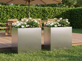 Garden Planter 2 pcs Silver 40 x 20 x 40 cm Stainless Steel 8005409
