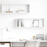 Wall Cube Shelf 2 pcs White 80x15x26.5 cm Engineered Wood 807106