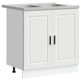 Sink Base Cabinet with Door Porto 2 pcs White Engineered wood 3315021