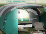 Three-Man, 3000mm Water-Resistant Two-Room Tunnel Tent - Green T3398P349027
