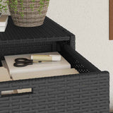 Garden Storage Cabinet Black 55x55x111 cm Poly Rattan 365559