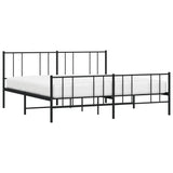 Metal Bed Frame without Mattress with Footboard Black 200x200cm 352505