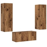 Wall Mounted TV cabinets 3 pcs Old Wood Engineered Wood 3328963