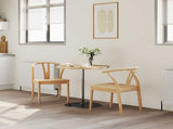 Dining Chair 2 pcs Natural Solid Rubber Wood 42020414