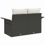Garden Sofa with Cushion Black 141 x 62 x 69cm Poly Rattan 42006702