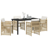 Garden Dining Set 5 pcs Beige Powder-Coated Steel 3380662