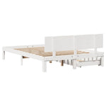ZNTS Bed Frame with Drawers without Mattress White 150x200 cm King Size 3301987