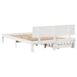 ZNTS Bed Frame with Drawers without Mattress White 150x200 cm King Size 3301987