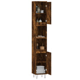 Bathroom Cabinet Smoked Oak 30x30x190 cm Engineered Wood 831537