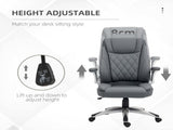 Faux Leather Executive Swivel Office Chair - Dark Grey T3398P344732
