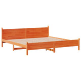 Bed Frame without Mattress Wax Brown 200x200 cm Solid Wood Pine 3309724